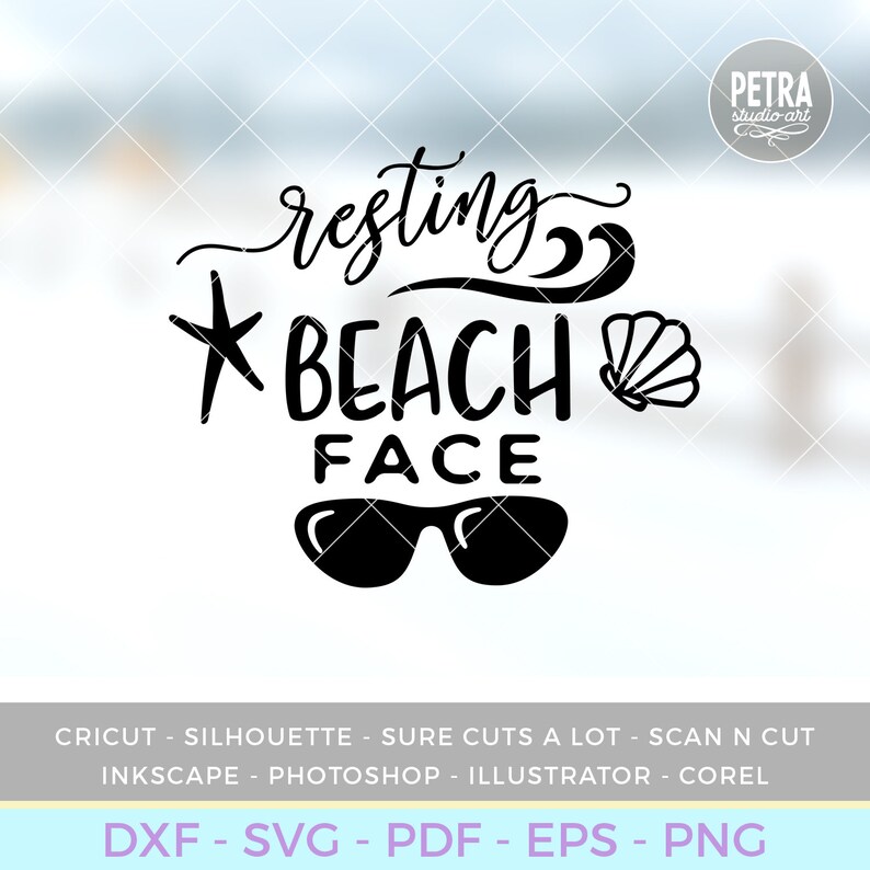 Archivo de corte SVG de verano. Cara de playa en reposo. Ideal para camisetas de cruceros de verano y camisetas de vacaciones en la playa. imagen 2