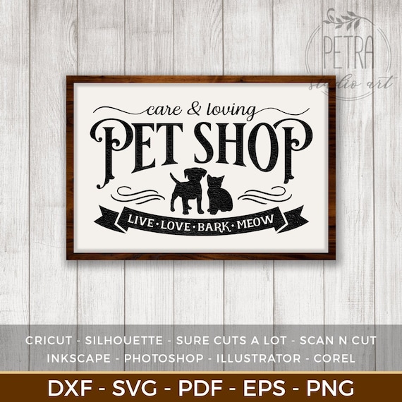 Pet Shop Sign SVG Cut File for Your Vintage Pet Shop and Etsy
