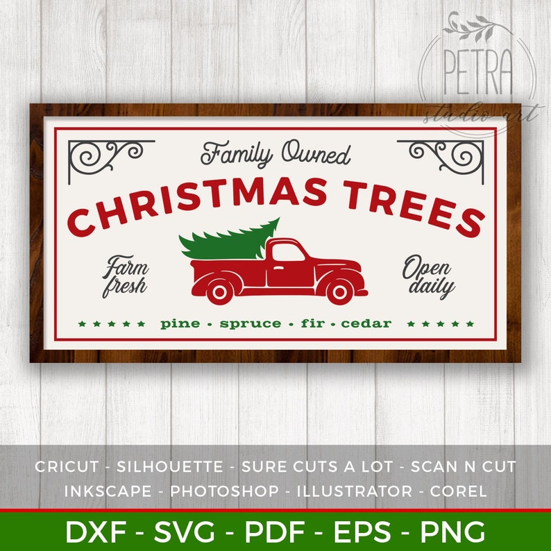 Download Family Owned Christmas Trees Farm Svg Cut File for Rustic ...
