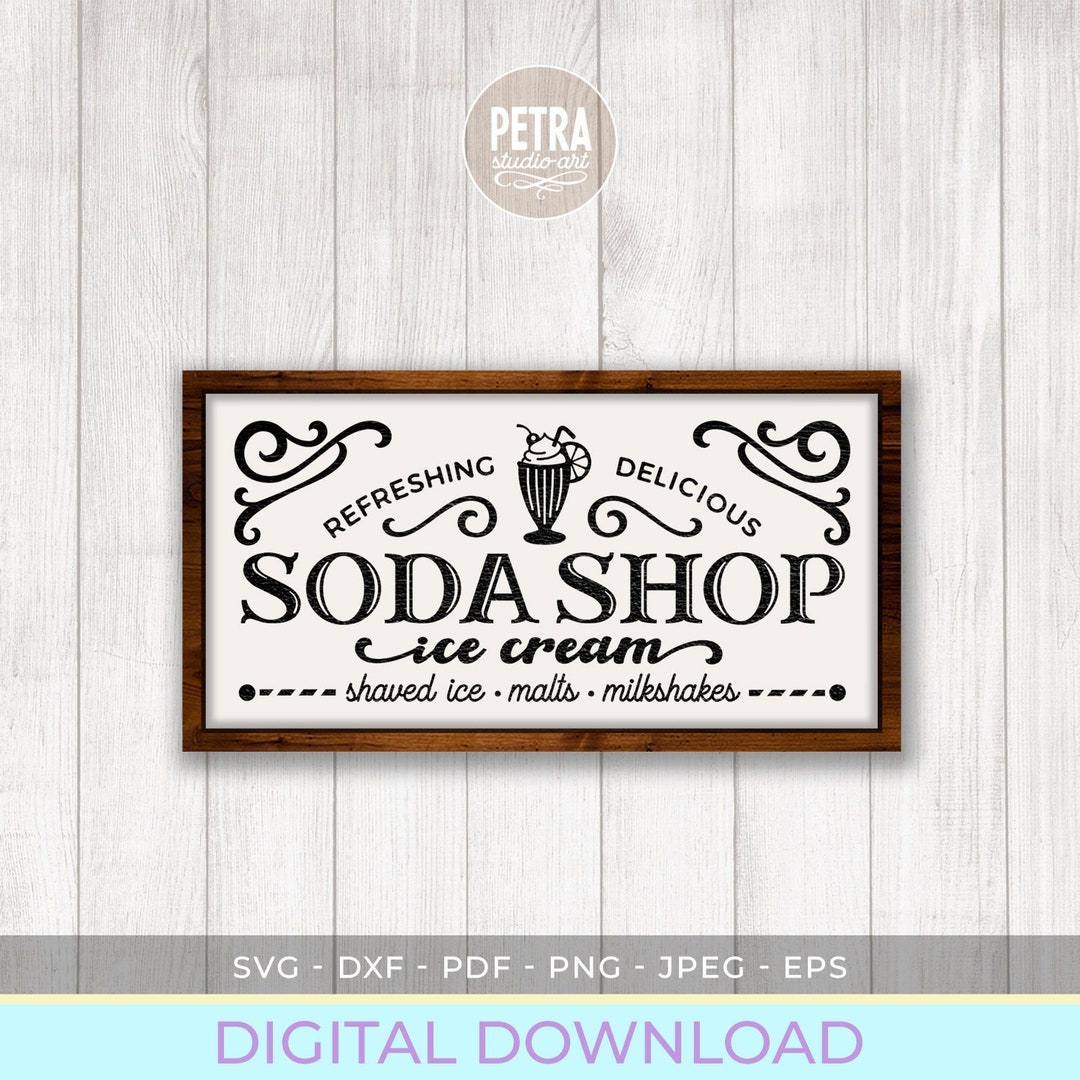 Summer SVG Cut File. Soda Shop Ice Cream SVG for Rustic Sign and Modern