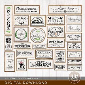 SVG Cut Files Farmhouse Bundle of Home Wall Signs, Family, Coffee ...