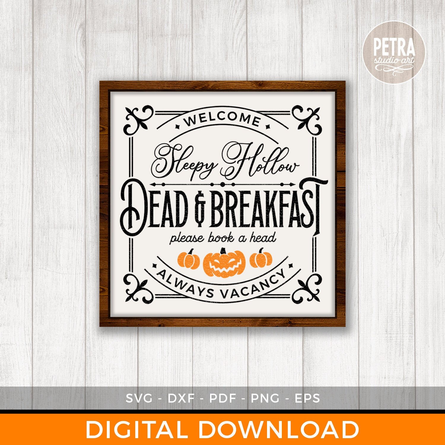 Sleepy Hollow Dead and Breakfast Rectangle Sign Halloween SVG Etsy