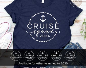 Cruise Squad SVG Cut File with Year. Great for Summer Family Cruise Shirt for Whole Family.