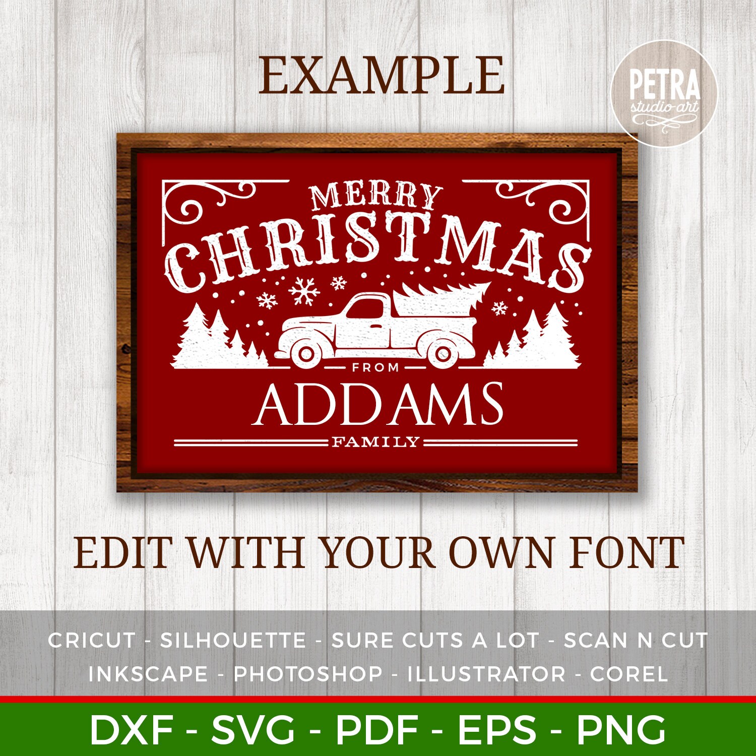 Family Name Template for Merry Christmas SVG Cut File. Great - Etsy