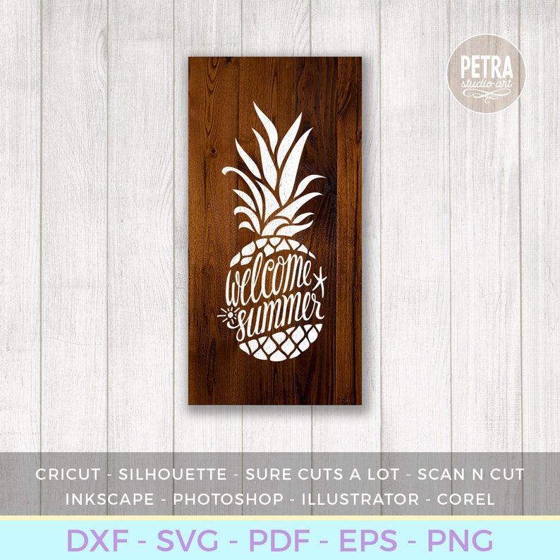 Download Pineapple SVG Cut File. Welcome Summer Season Sign for ...