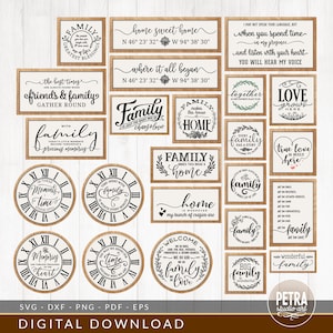 SVG Cut Files Farmhouse Bundle of Home Wall Signs, Family, Coffee ...