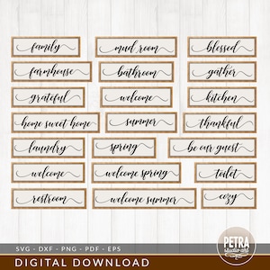 SVG Cut Files Farmhouse Bundle of Home Wall Signs, Family, Coffee ...