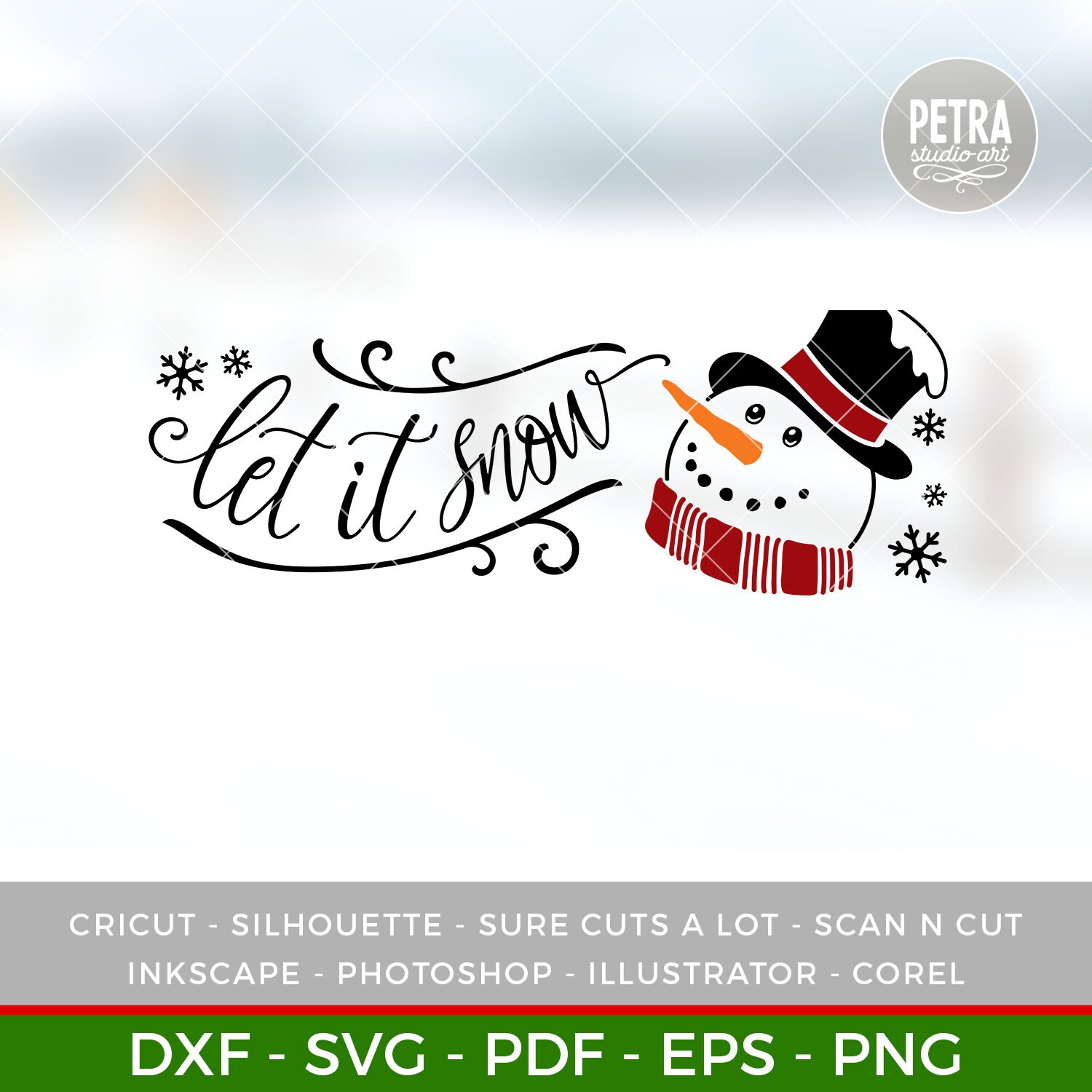 Let It Snow SVG Cut File. A Christmas SVG With Snowman. Great | Etsy
