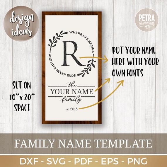 Family Last Name Letter With Spring Wreath Svg For Modern Etsy