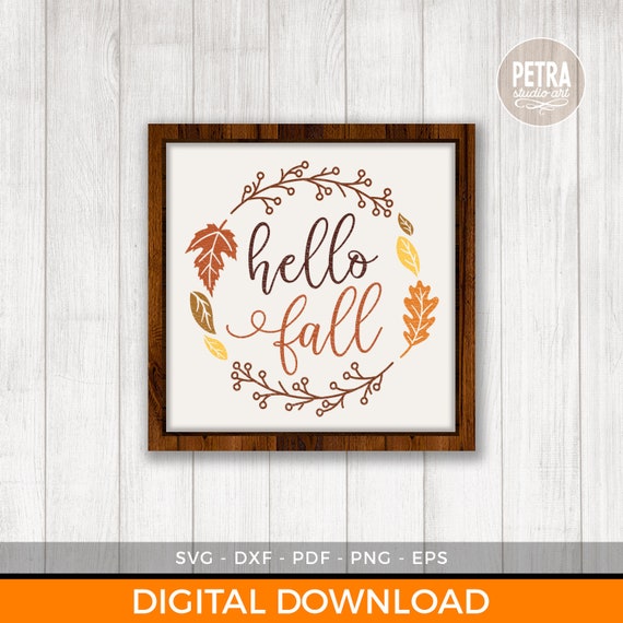Hello Fall SVG Cut File. For Personal and Commercial Use.