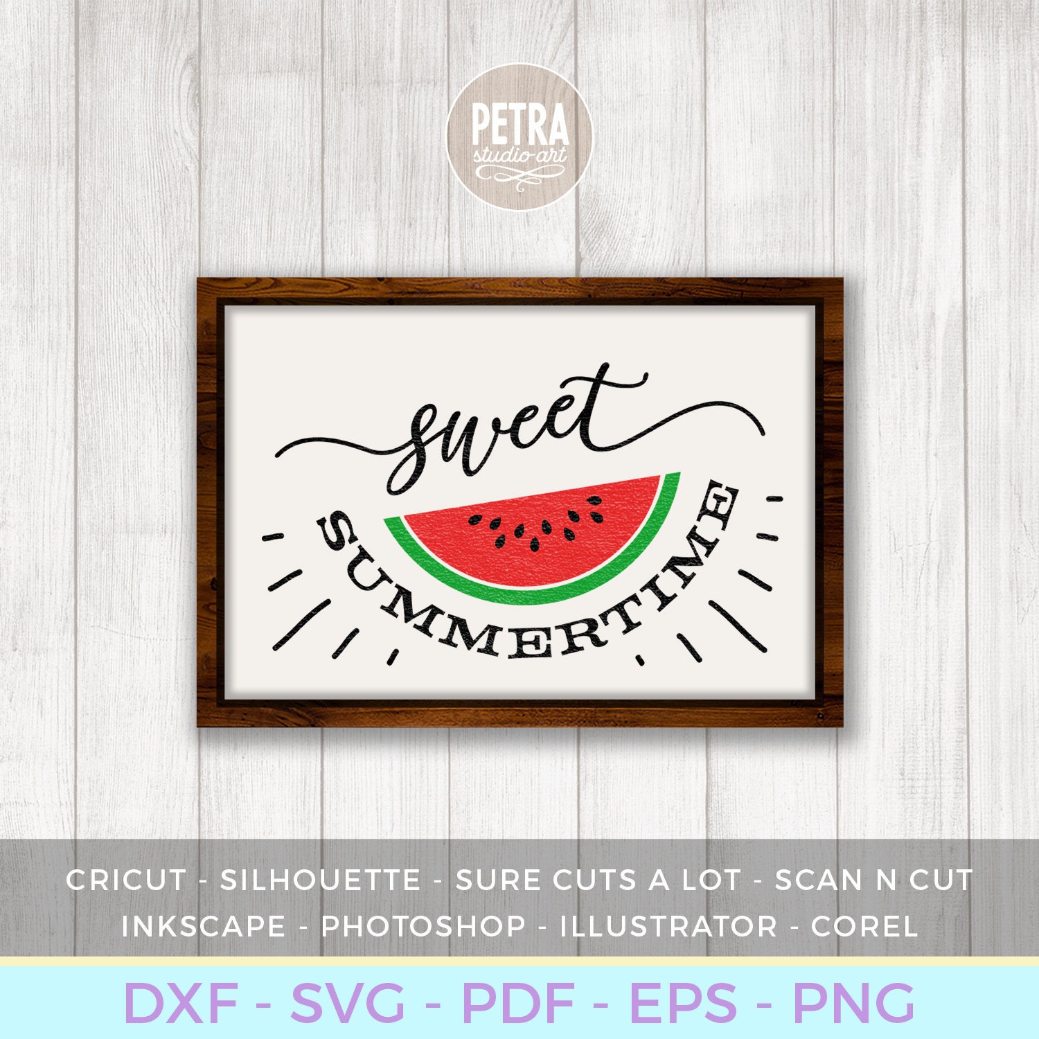 Download Summer SVG Cut File. Sweet Summertime with Watermelon SVG ...
