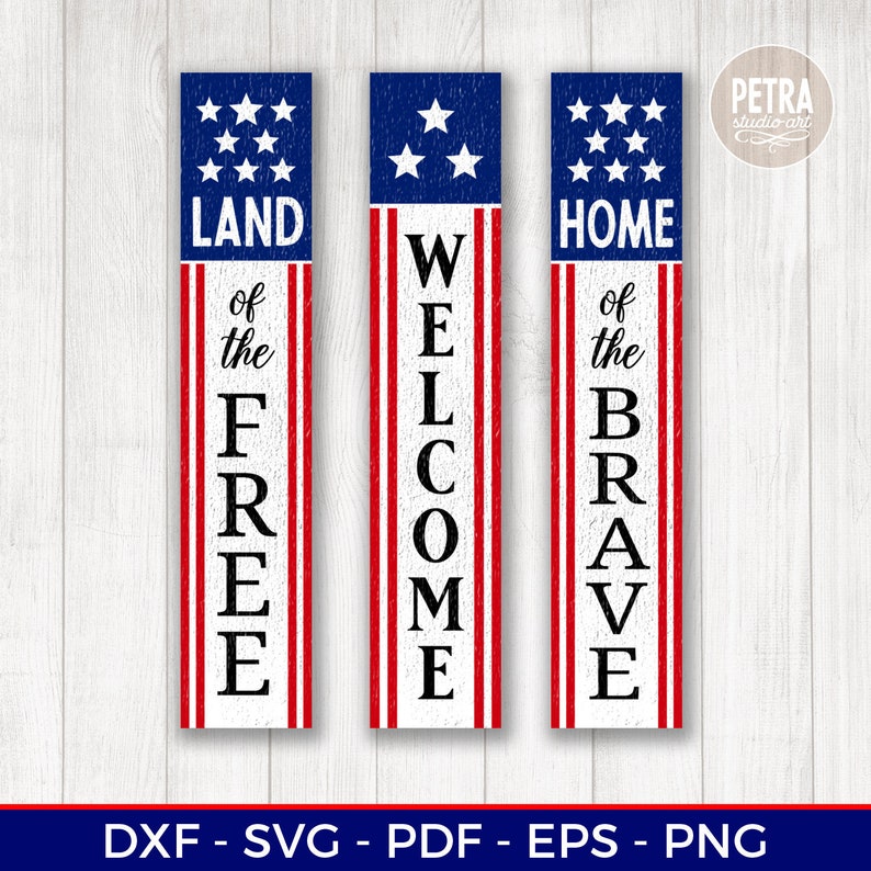 Download Welcome SVG Land of The Free Home of The Brave Vertical ...