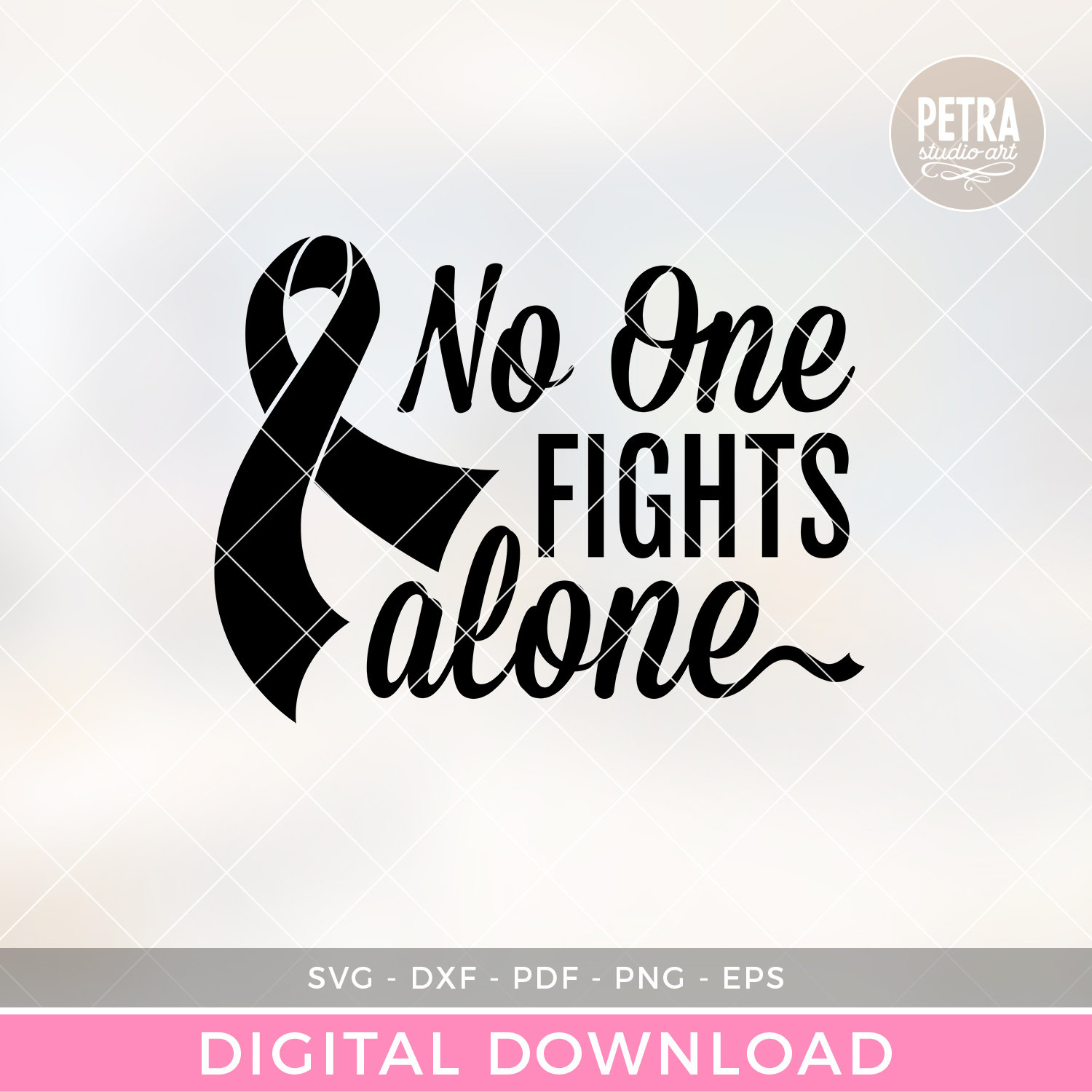 No One Fights Alone Awareness Ribbon SVG Cut File. Great for | Etsy