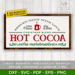 Targa Metallica Vintage 'Hot Cocoa Extra Marshmallows' 20x30 Cm: Decorazione Per Casa, Bar E Cucina