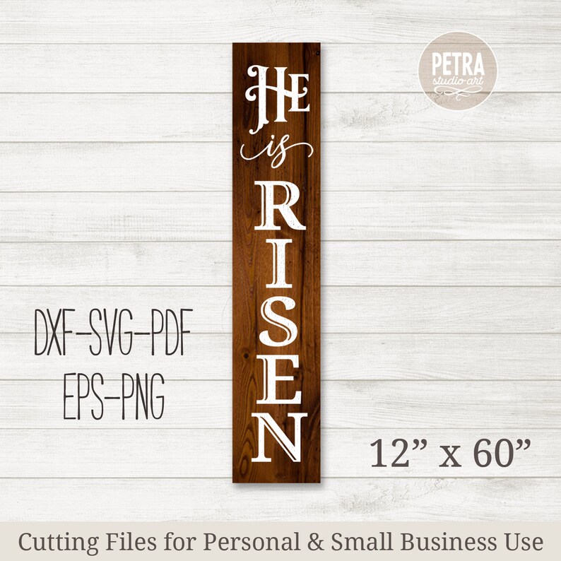 Download He is Risen Vertical Sign SVG cut file. Easter SVG for ...