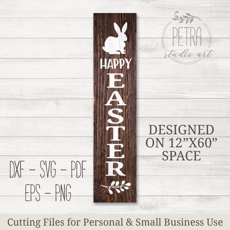 Download Happy Easter Vertical Sign SVG cut file. Vertical Rustic ...