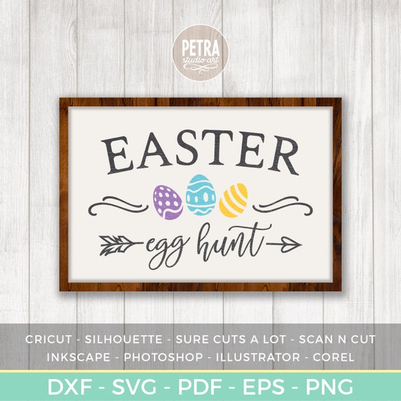 Easter Egg Hunt Sign Svg Cut File Easter Svg For Easter Day Etsy
