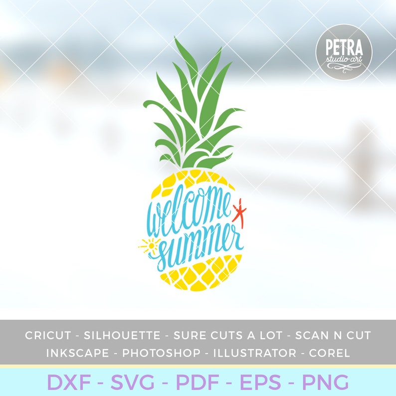 Download Pineapple SVG Cut File. Welcome Summer Season Sign for Rustic | Etsy