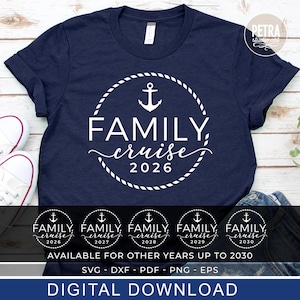 Family Cruise SVG Cut File With Year. Great for Summer Family Cruise Shirt For Whole Family.