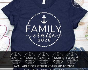 Family Cruise SVG Cut File With Year. Great for Summer Family Cruise Shirt For Whole Family.