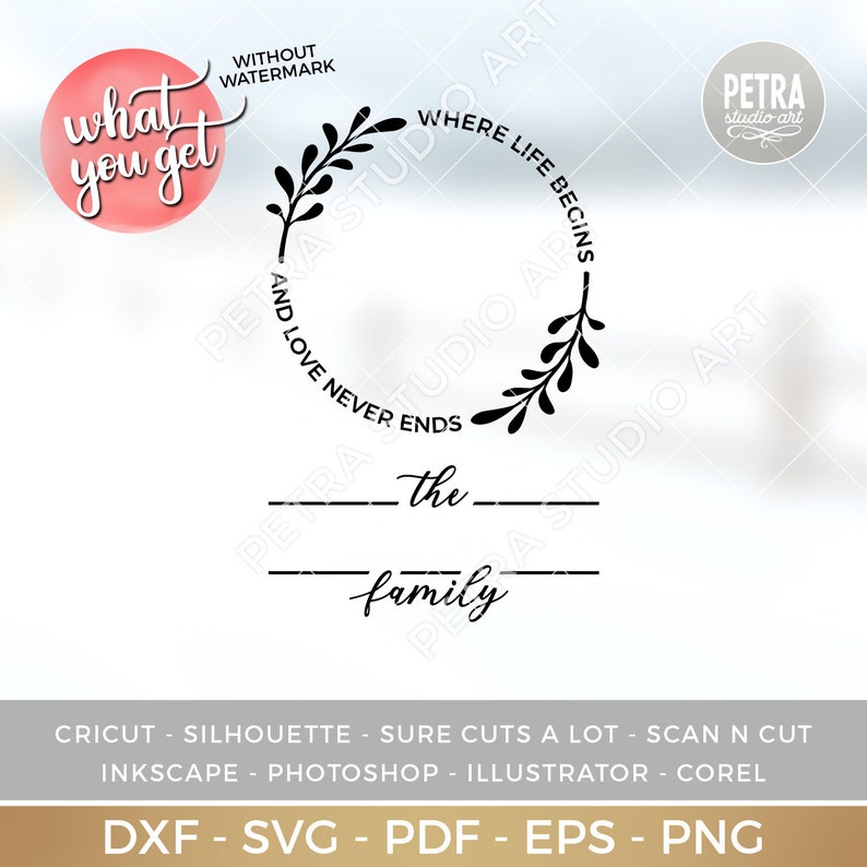 Download Family Last Name Letter with Spring Wreath SVG for Modern ...