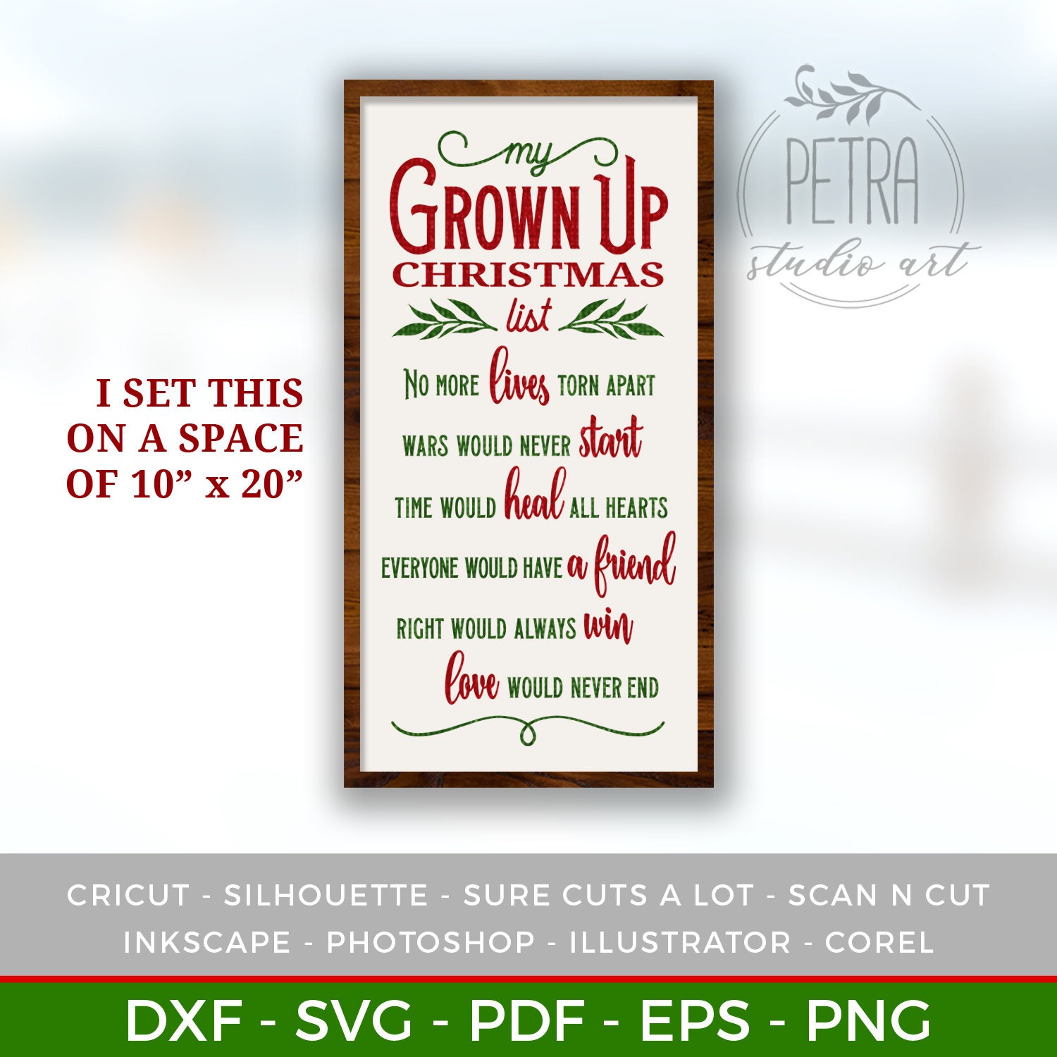 My Grown Up Christmas List SVG Cut File for Rustic Christmas | Etsy