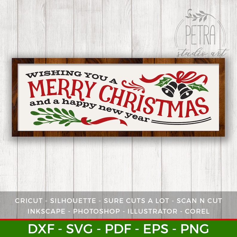 Download Free Wishing You A Merry Christmas Sign Svg Cut File For Rustic Etsy SVG DXF Cut File