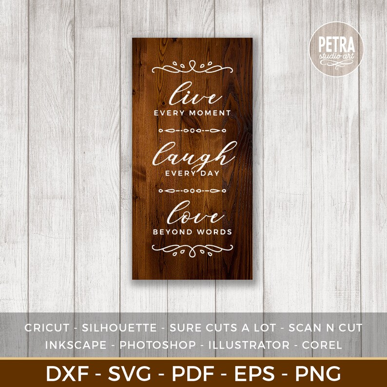 Download Live Laugh Love SVG Cut File. Home SVG. Great for Rustic Sign | Etsy