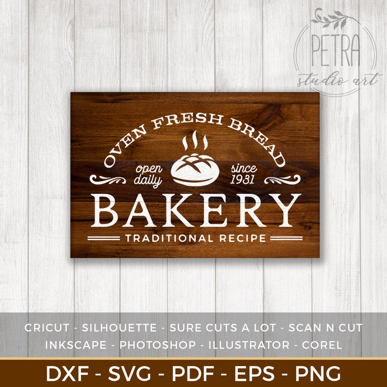 Download Oven Fresh Bread Bakery Traditional Recipe Sign SVG Cut ...