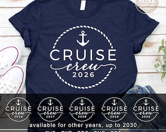 Cruise Crew SVG Cut File with Year. Great for Summer Family Cruise Shirt for Whole Family.
