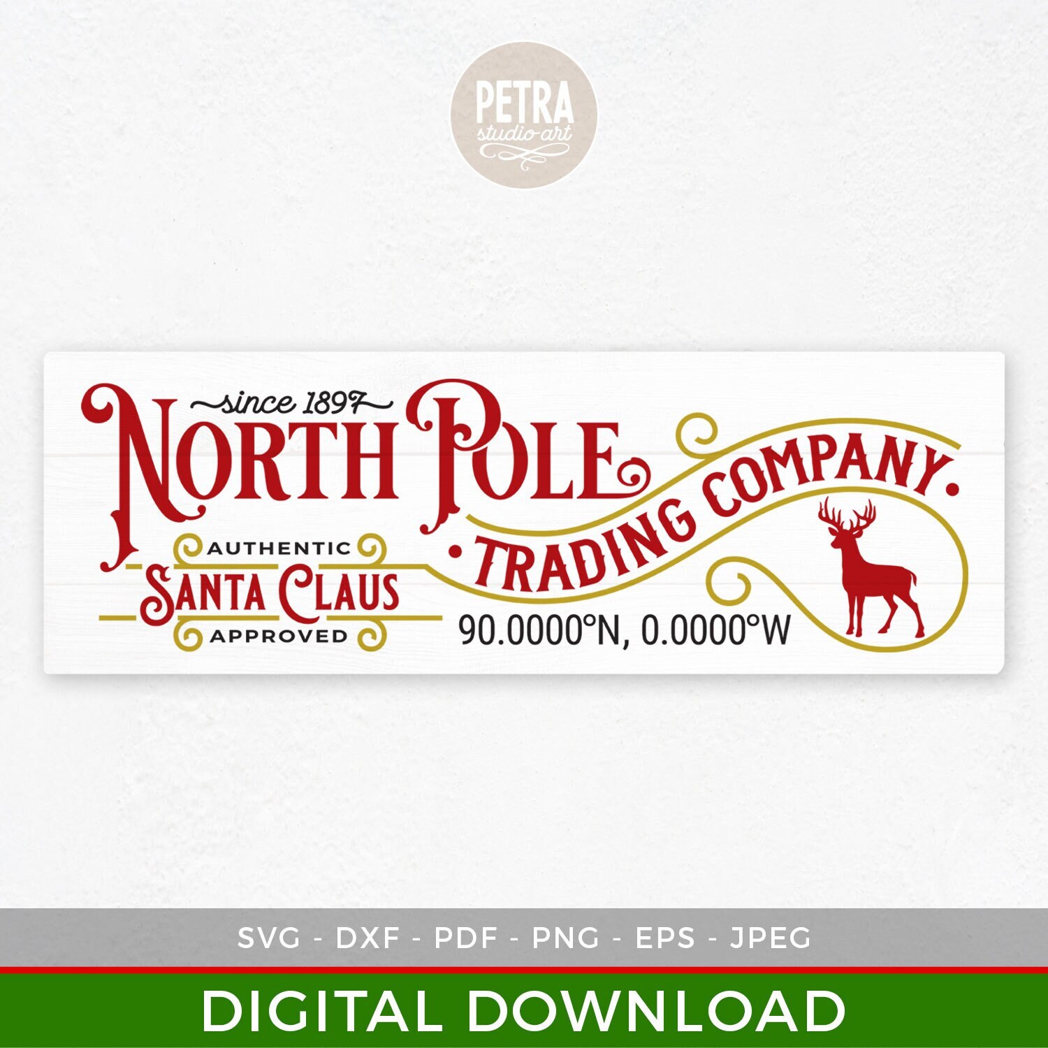 North Pole Trading Company Svg Digital Cut File for Crafting Rustic C…