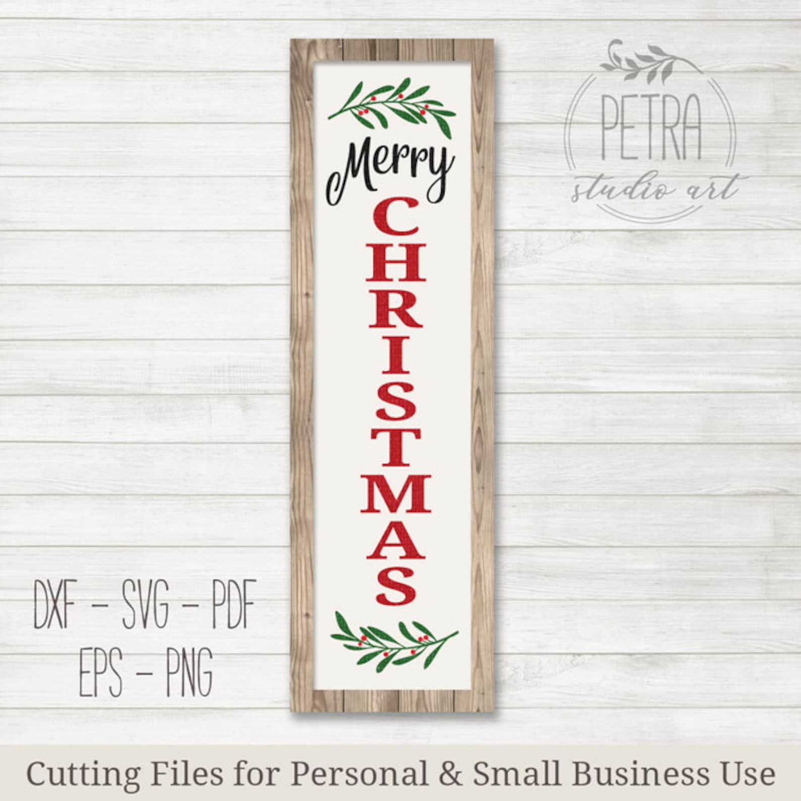 Merry Christmas Vertical Sign SVG cut file. Vertical  Etsy