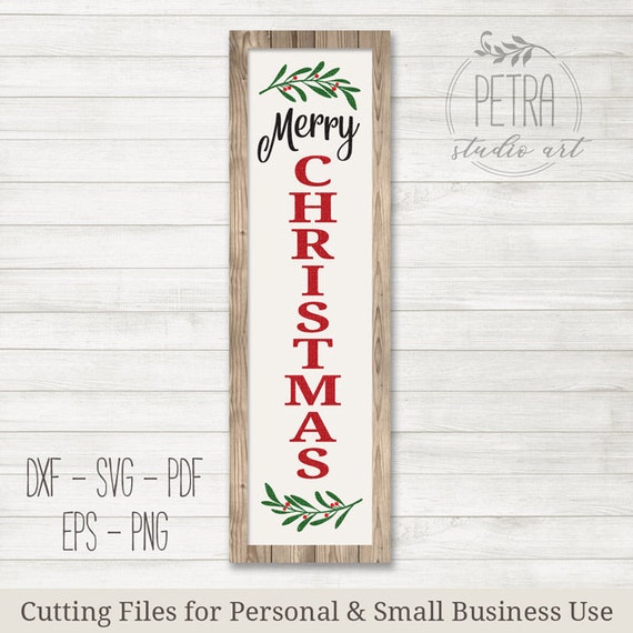 Download Merry Christmas Vertical Sign SVG cut file. Vertical | Etsy