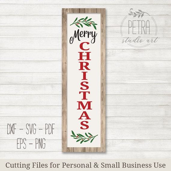 Download Merry Christmas Vertical Sign SVG cut file. Vertical | Etsy