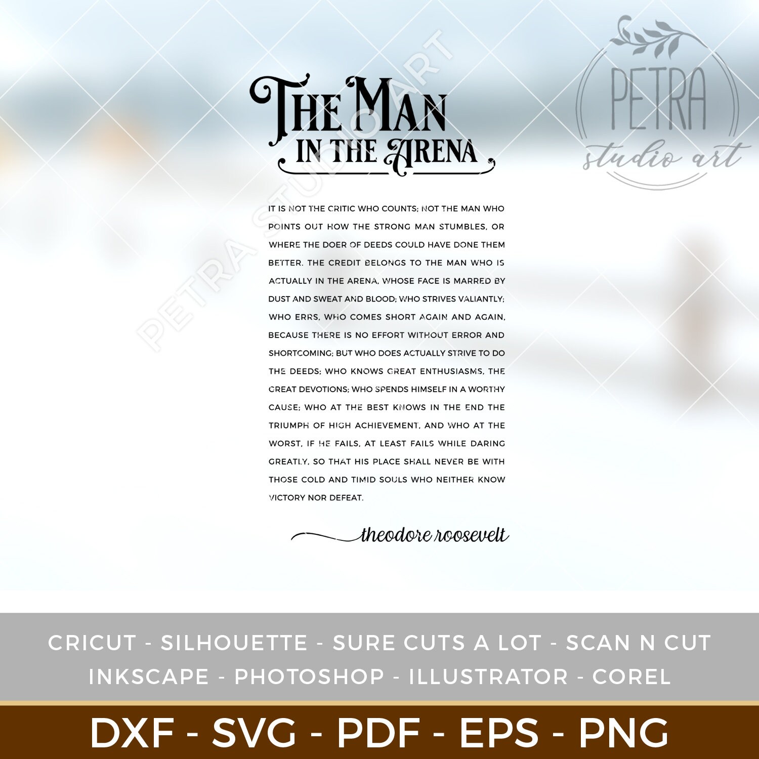 The Man in the Arena Quotes Printable Poster for Rustic Home - Etsy