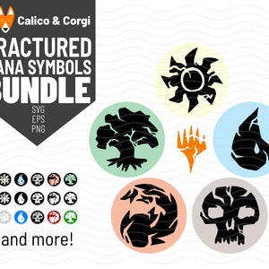 Fractured Magic de Gathering Mana Symbols Bundel SVG