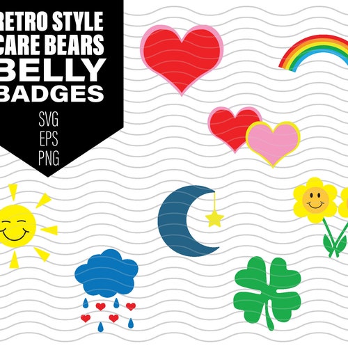 Care Bears Belly Badges SVG - Etsy