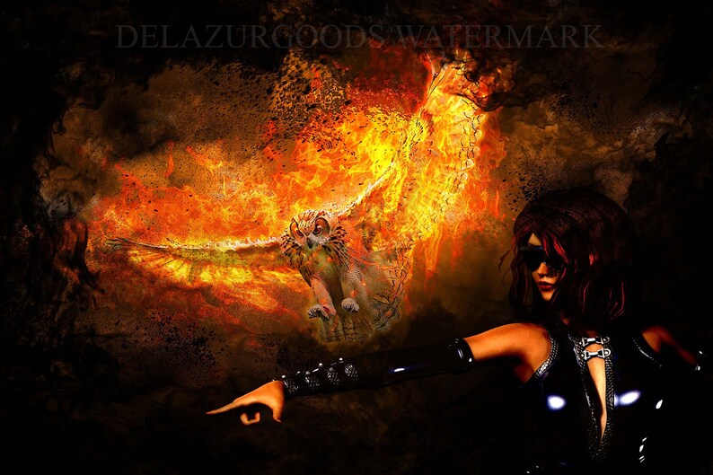 Wall Decal DeLazurGoods Wall Mural Firebird Wallpaper Peel and Stick Removable