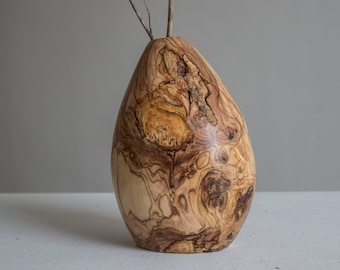 Vase en bois fait main pour fleurs séchées, vase en bois minimaliste scandinave pour un design minimaliste de maison, vase fait main unique en bois