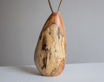 Handmade Organic Wooden Vase: Mastique Tree Wood, Dried Flowers Only