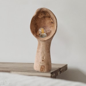 Wood Table Lamp, Handmade Wood Lamp, Bedside Lamp, Natural Wood Lamp, Scandinavic Style Lamp, Minimal Table Lamp