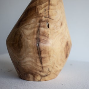 Wooden Japanese Vase I Wooden Home Decor I l Large Wooden Vase for Flowers I Unique Handmade Vase I Organic Shape Contemporary Vase image 7