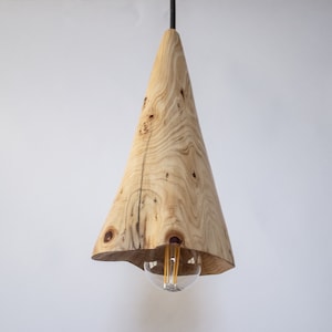 Plug in Wooden Lamp, Pendant Light, Rustic Wooden Hanging Lamp, Scandinavian Lamp image 1