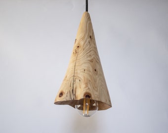 Plug in Wooden Lamp, Pendant Light, Rustic Wooden Hanging Lamp, Scandinavian Lamp
