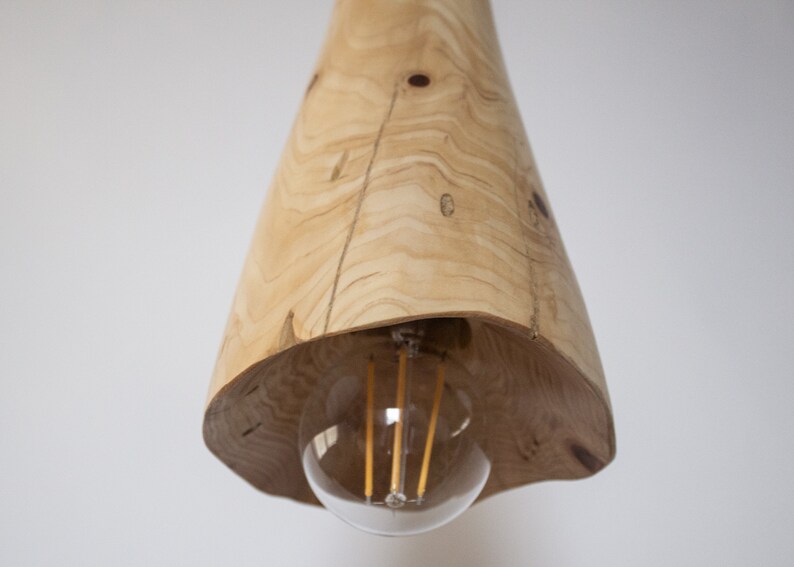 Plug in Wooden Lamp, Pendant Light, Rustic Wooden Hanging Lamp, Scandinavian Lamp image 8