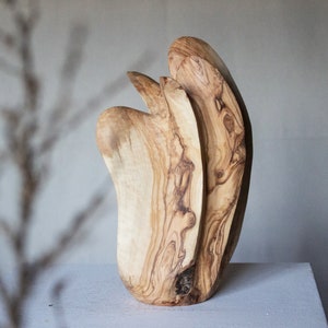 Handmade Olive Wood Vase: Sculptural Minimalist Home Decor