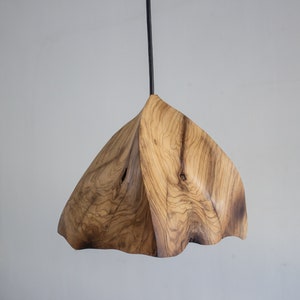 Plug in Pendant Light, Wooden Large Wooden Pendant, Hancrafted Minimalistic Wooden Pendant, Wood Pendant Light, Scandinavian Pendant Light image 7