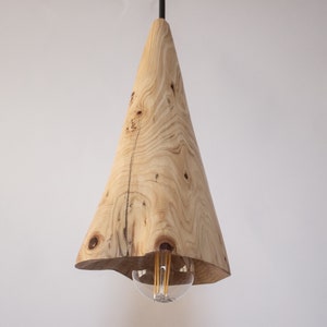Plug in Wooden Lamp, Pendant Light, Rustic Wooden Hanging Lamp, Scandinavian Lamp image 2