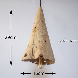 Plug in Wooden Lamp, Pendant Light, Rustic Wooden Hanging Lamp, Scandinavian Lamp image 9