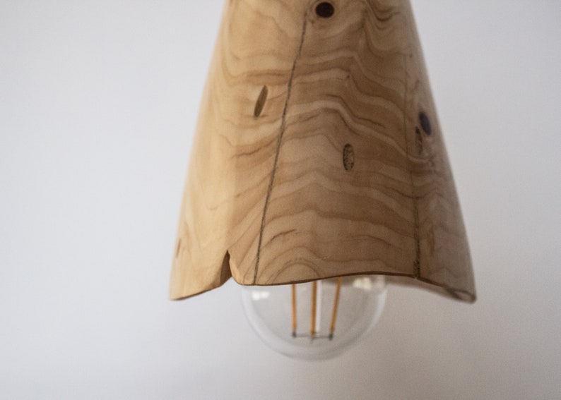 Plug in Wooden Lamp, Pendant Light, Rustic Wooden Hanging Lamp, Scandinavian Lamp image 7